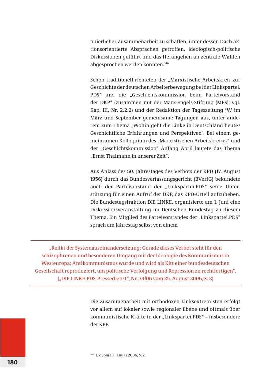 Seite 183 des Verfassungsschutzbericht 2006 Bund
