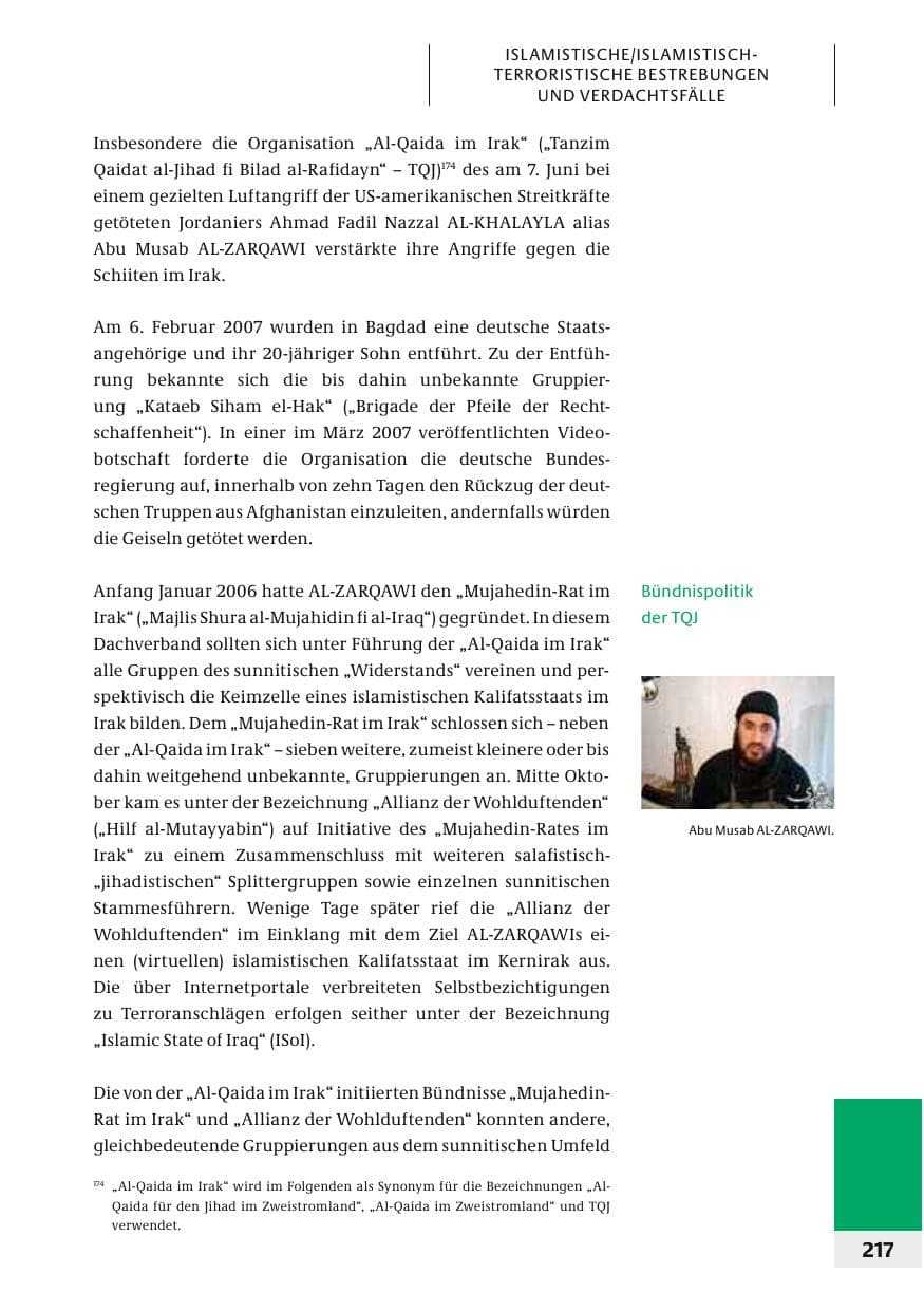 Seite 220 des Verfassungsschutzbericht 2006 Bund