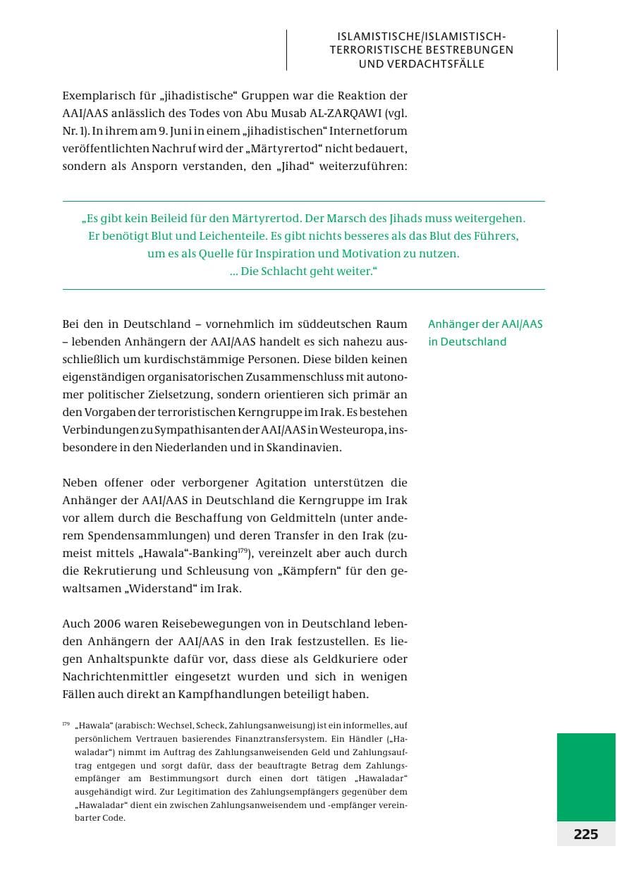 Seite 228 des Verfassungsschutzbericht 2006 Bund