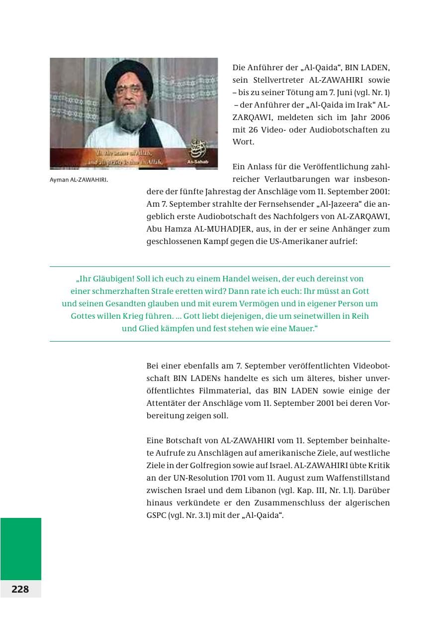 Seite 231 des Verfassungsschutzbericht 2006 Bund