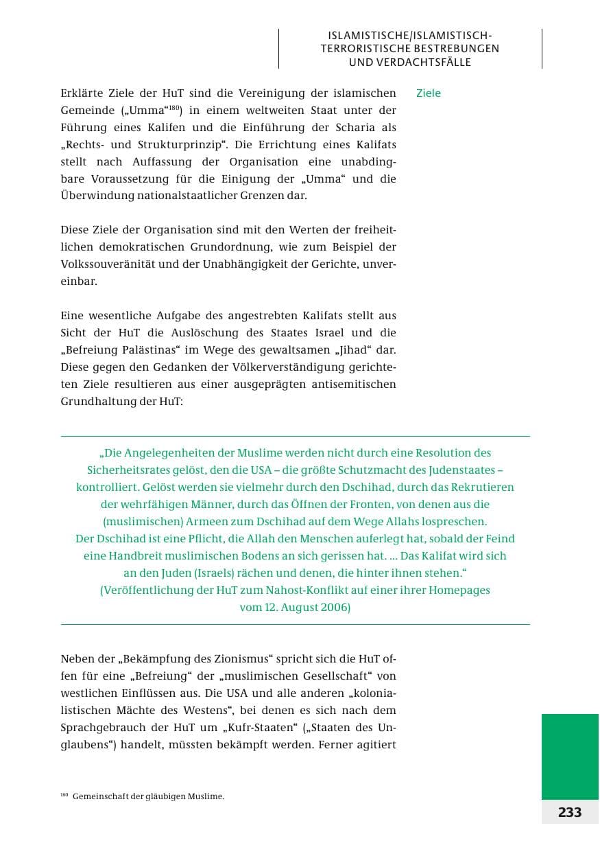Seite 236 des Verfassungsschutzbericht 2006 Bund