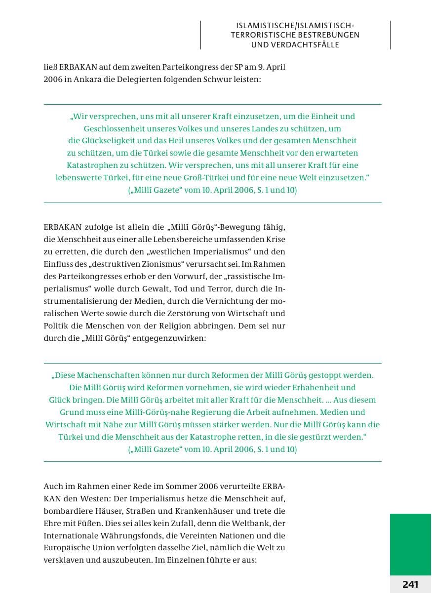 Seite 244 des Verfassungsschutzbericht 2006 Bund