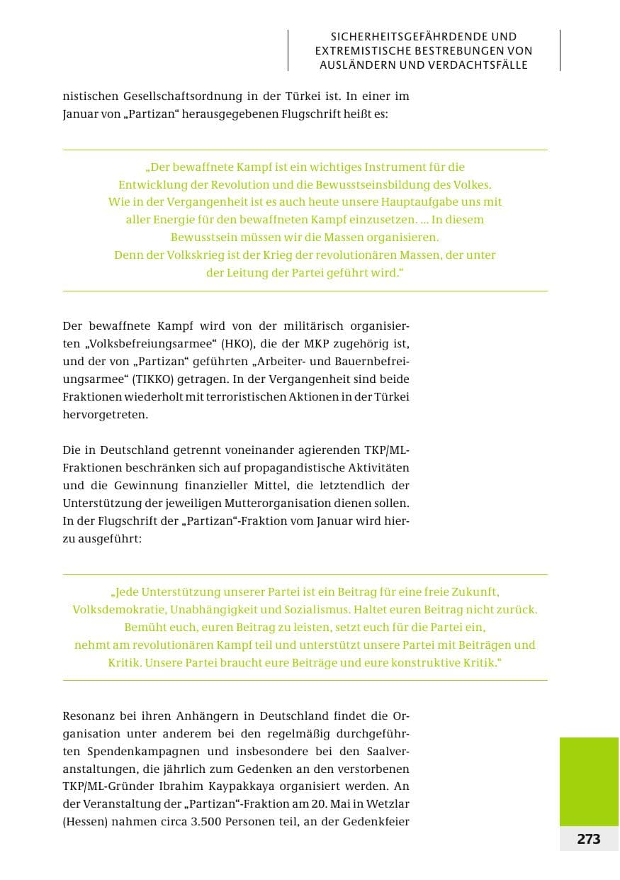 Seite 276 des Verfassungsschutzbericht 2006 Bund