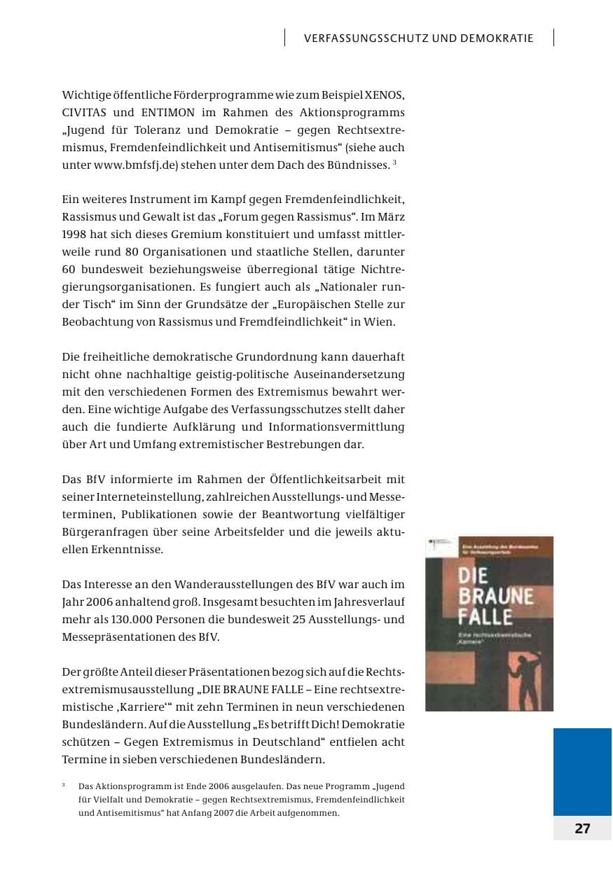 Seite 30 des Verfassungsschutzbericht 2006 Bund