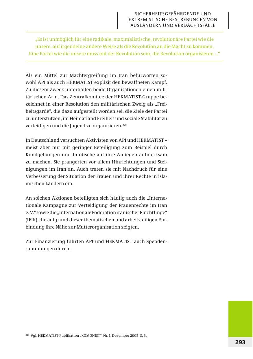 Seite 296 des Verfassungsschutzbericht 2006 Bund