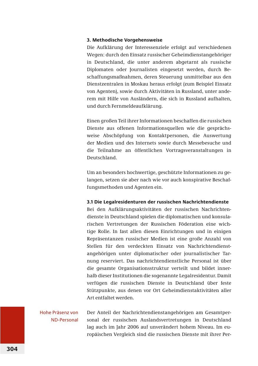 Seite 307 des Verfassungsschutzbericht 2006 Bund