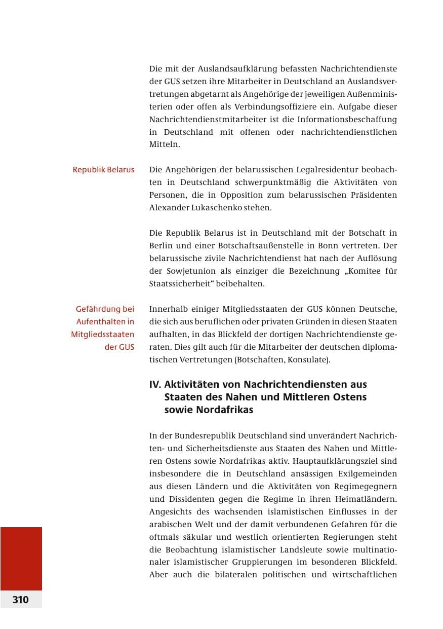 Seite 313 des Verfassungsschutzbericht 2006 Bund