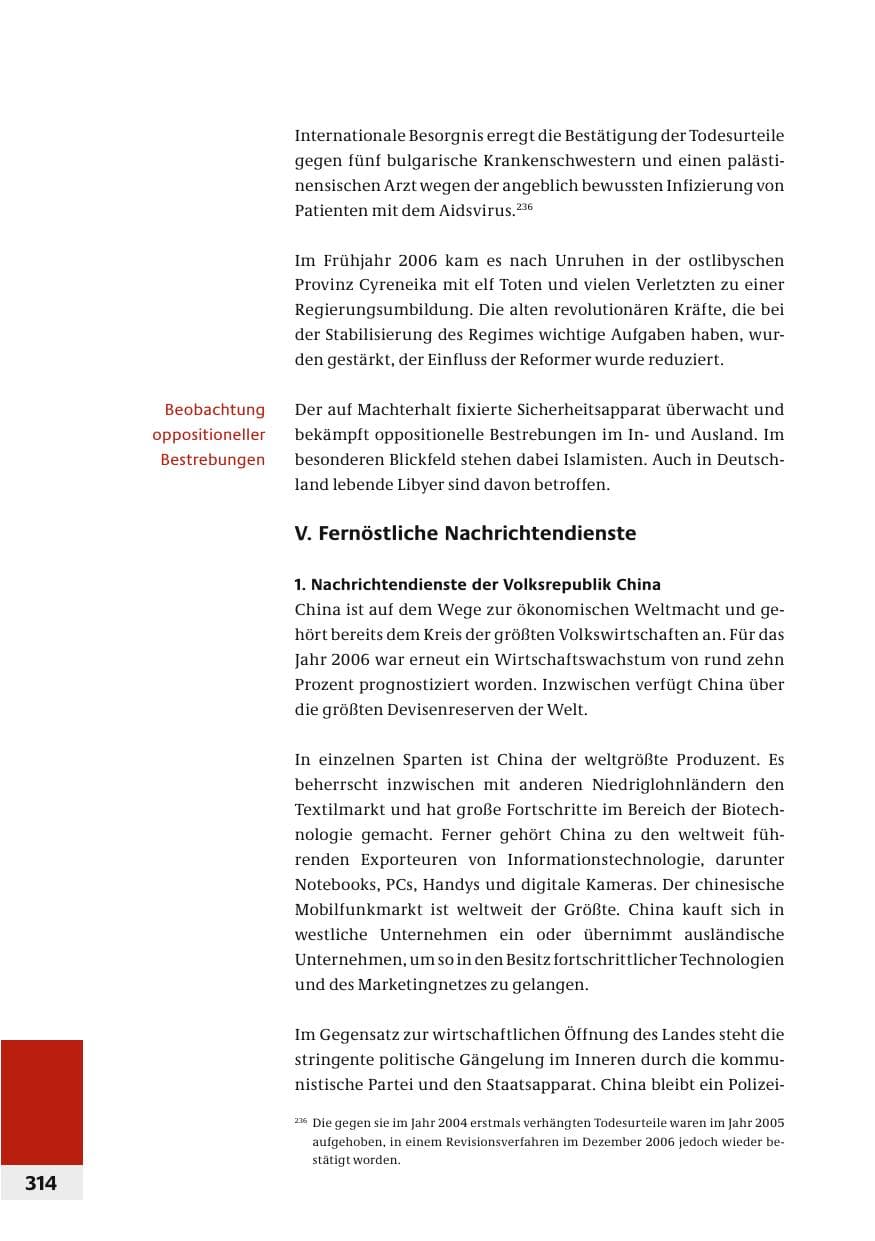 Seite 317 des Verfassungsschutzbericht 2006 Bund