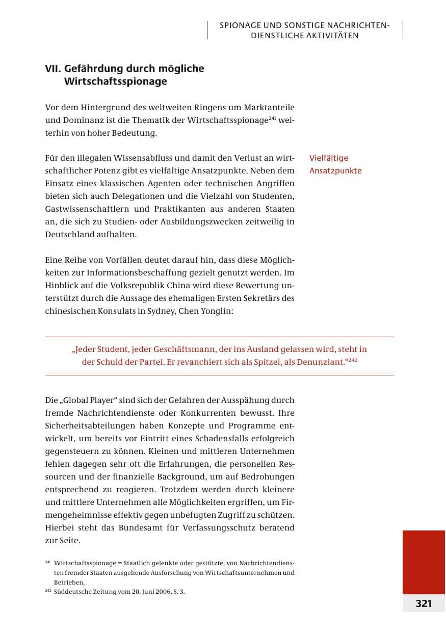 Seite 324 des Verfassungsschutzbericht 2006 Bund