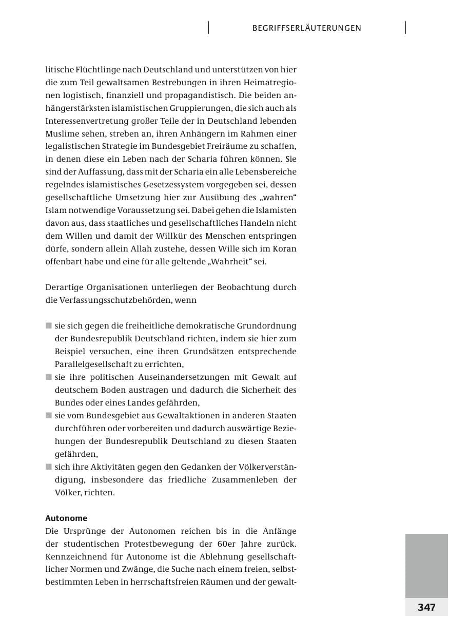 Seite 350 des Verfassungsschutzbericht 2006 Bund