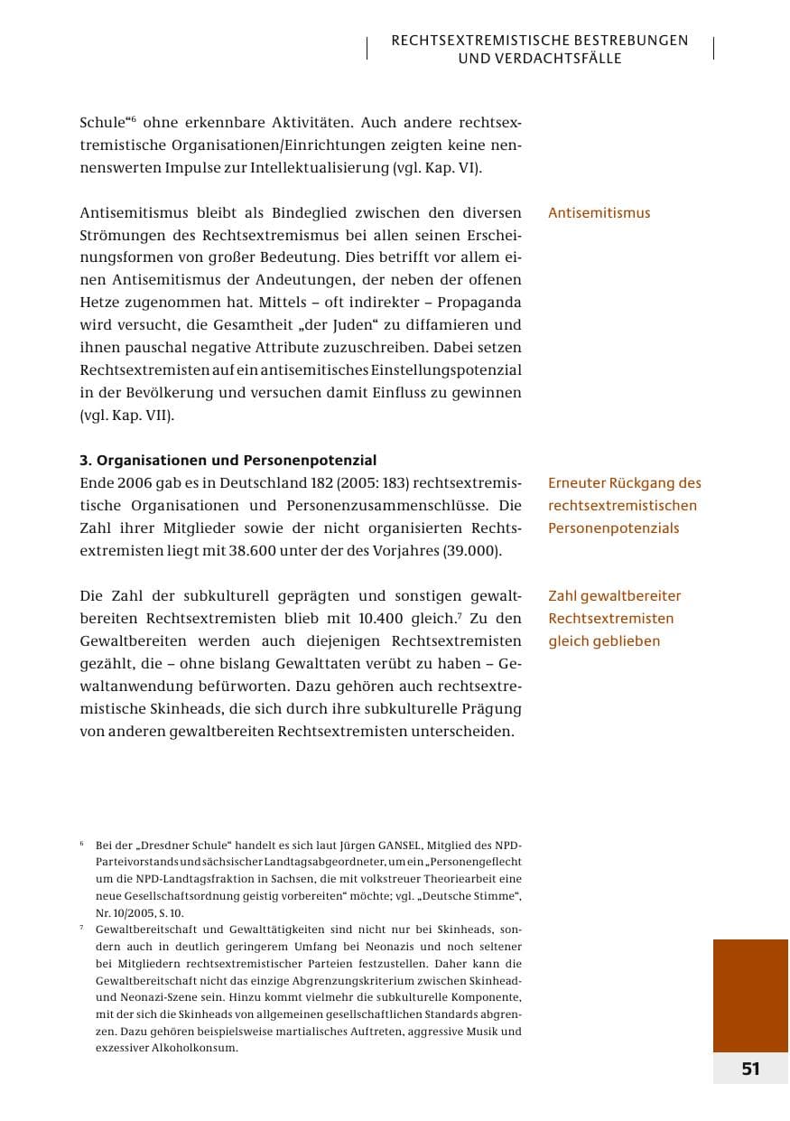 Seite 54 des Verfassungsschutzbericht 2006 Bund