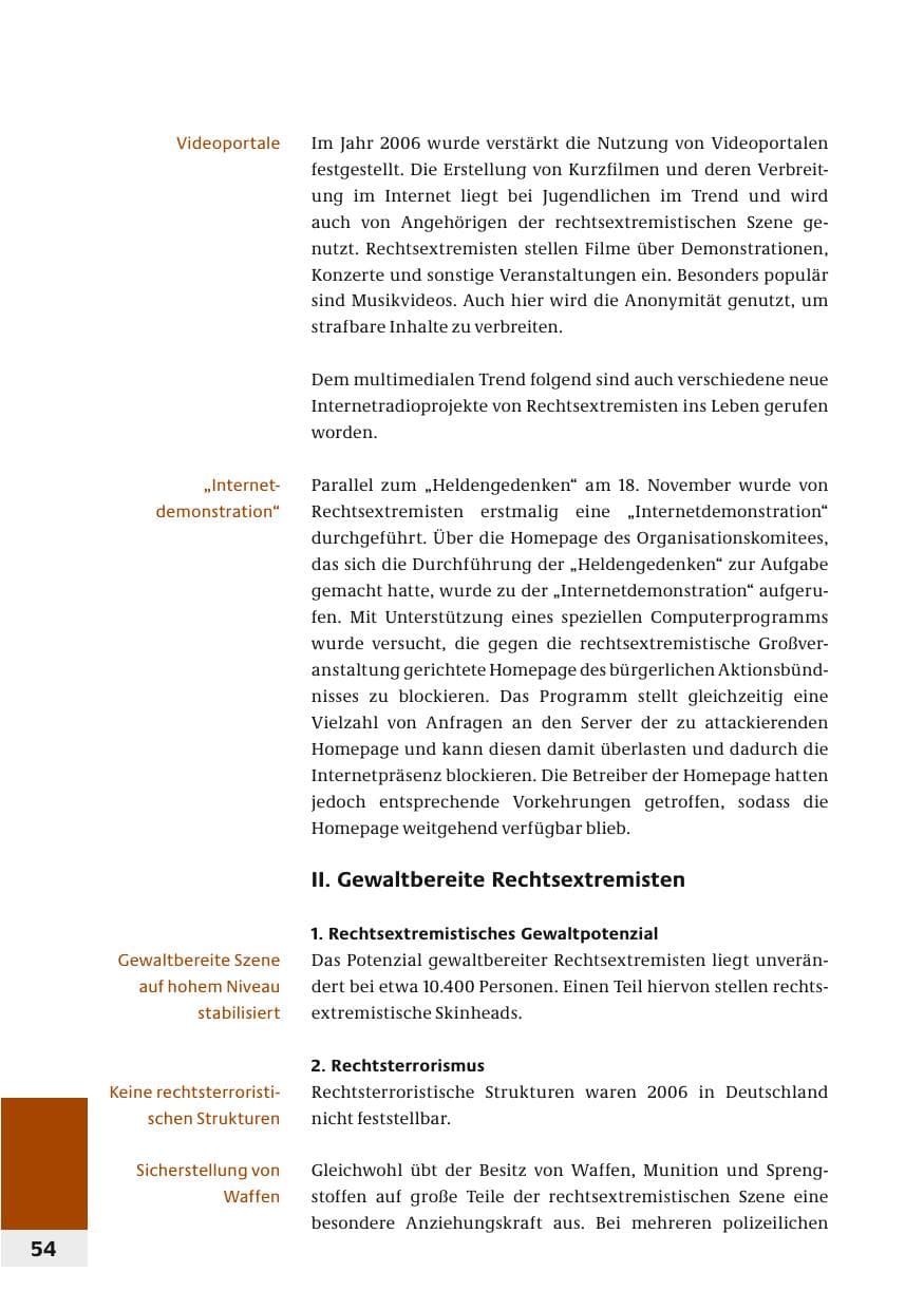Seite 57 des Verfassungsschutzbericht 2006 Bund