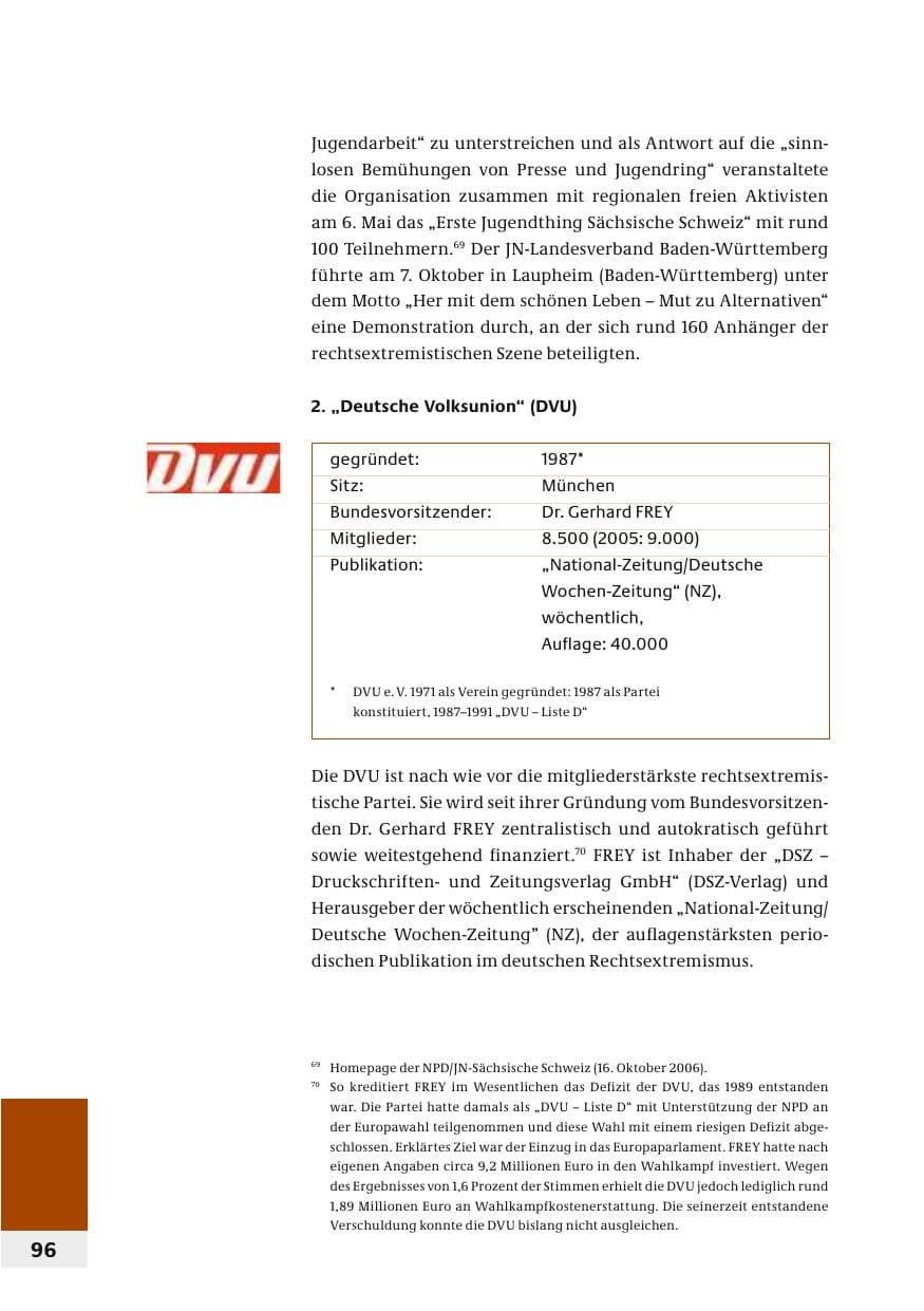 Seite 99 des Verfassungsschutzbericht 2006 Bund