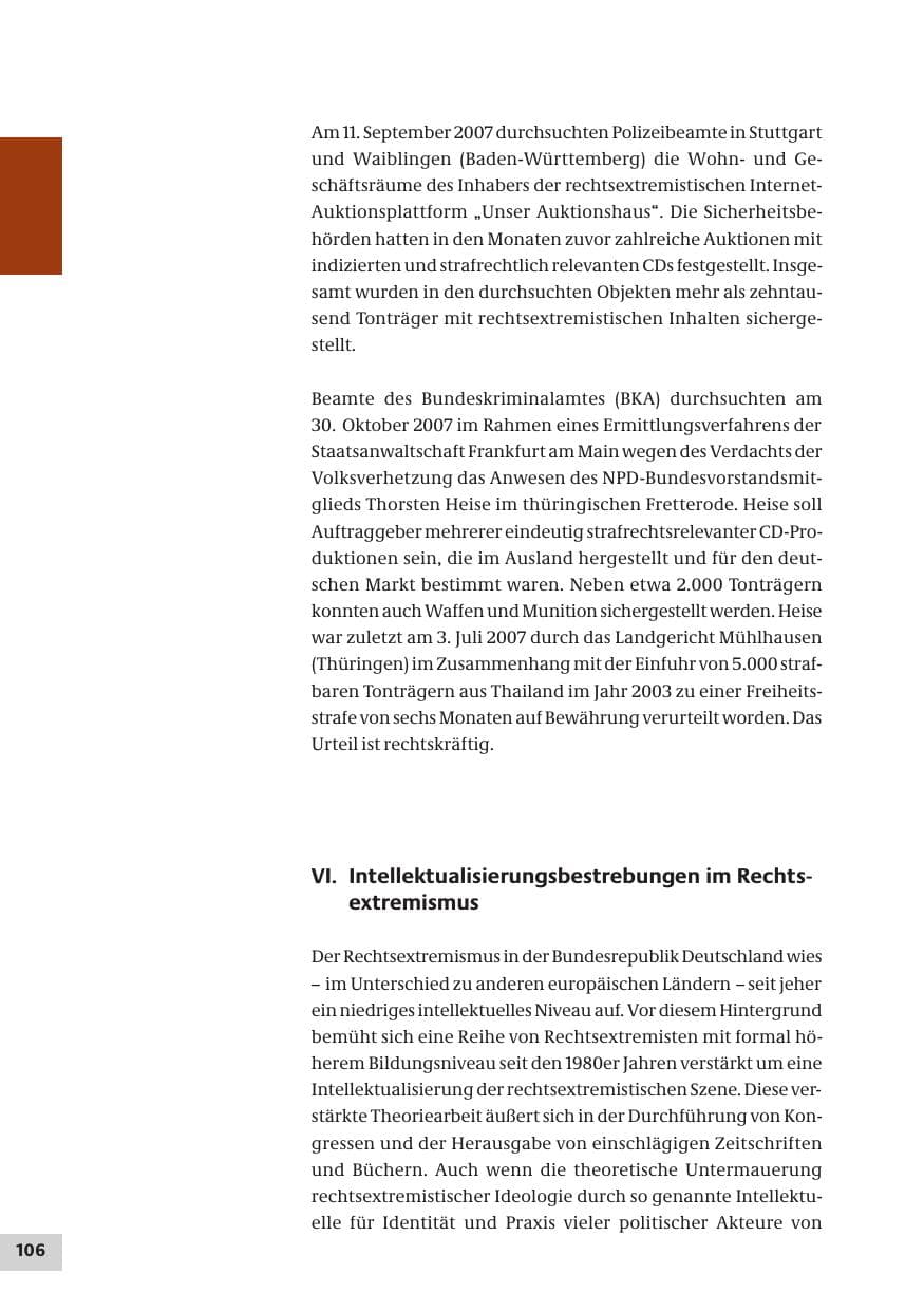 Seite 106 des Verfassungsschutzbericht 2007 Bund