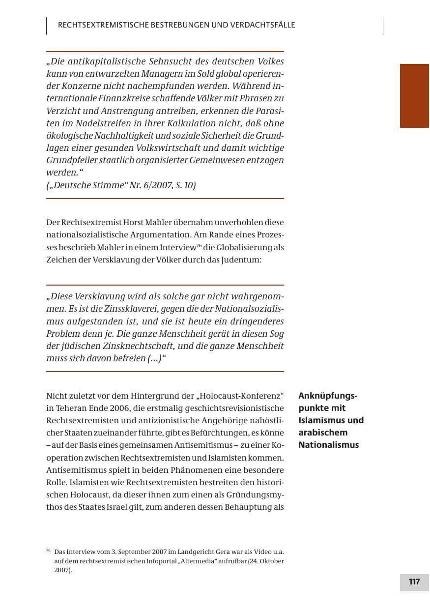 Seite 117 des Verfassungsschutzbericht 2007 Bund