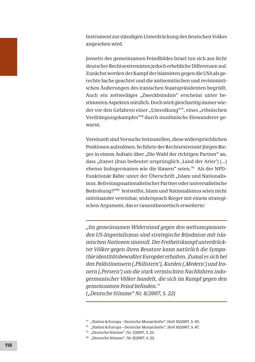 Seite 118 des Verfassungsschutzbericht 2007 Bund
