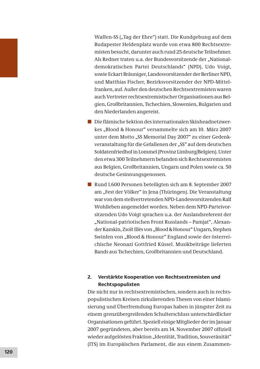 Seite 120 des Verfassungsschutzbericht 2007 Bund