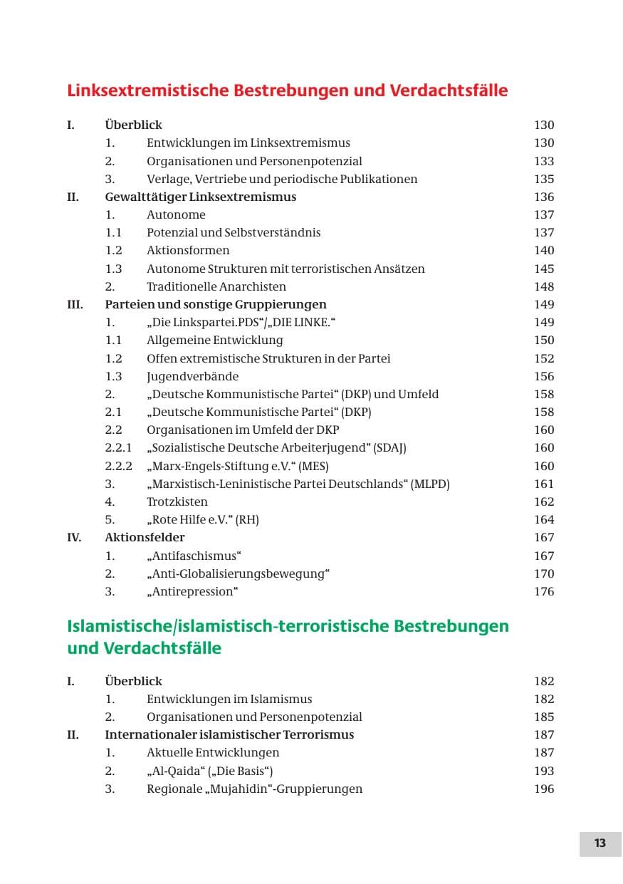 Seite 13 des Verfassungsschutzbericht 2007 Bund