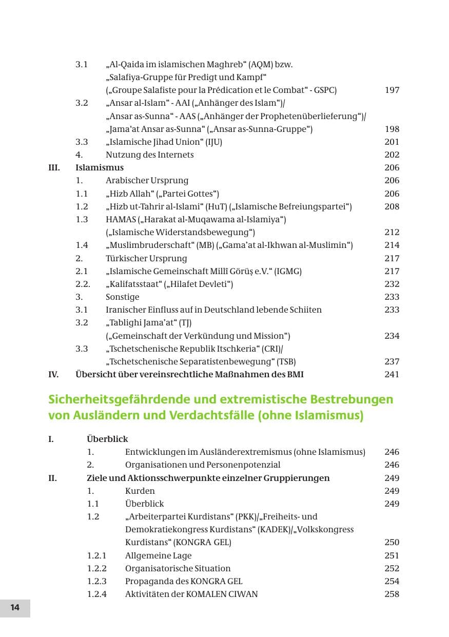 Seite 14 des Verfassungsschutzbericht 2007 Bund