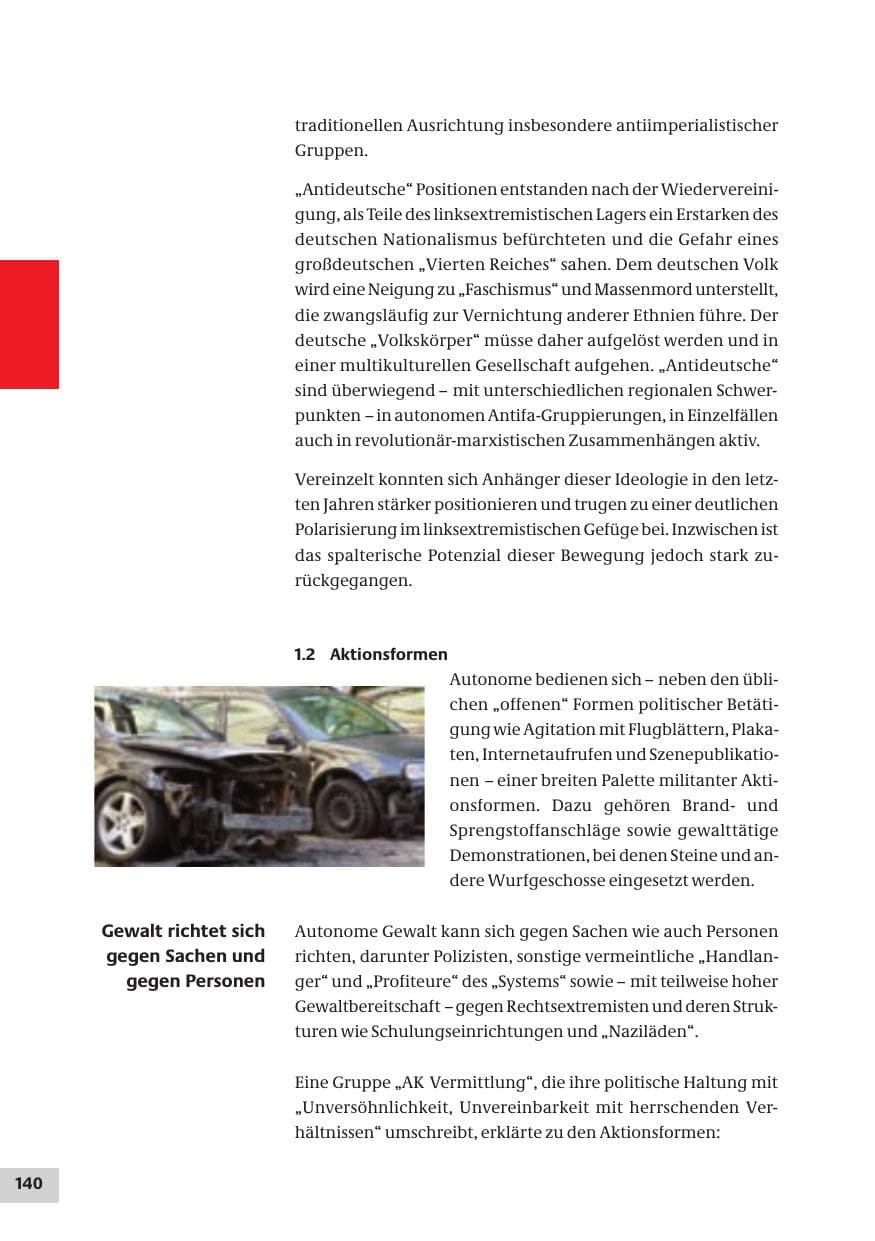 Seite 140 des Verfassungsschutzbericht 2007 Bund