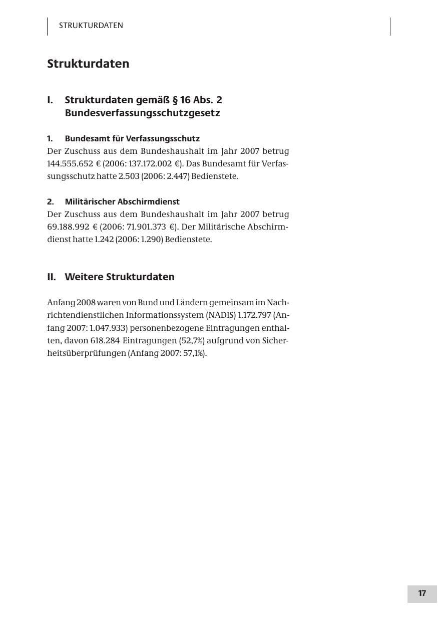 Seite 17 des Verfassungsschutzbericht 2007 Bund