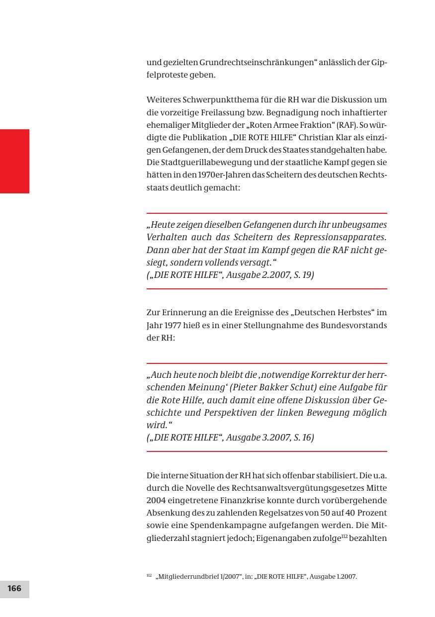 Seite 166 des Verfassungsschutzbericht 2007 Bund