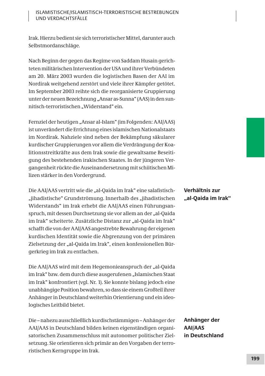 Seite 199 des Verfassungsschutzbericht 2007 Bund
