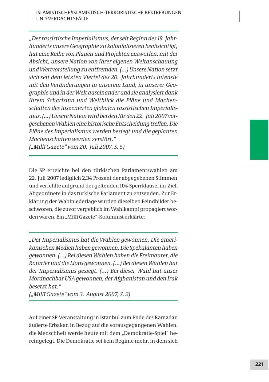 Seite 221 des Verfassungsschutzbericht 2007 Bund