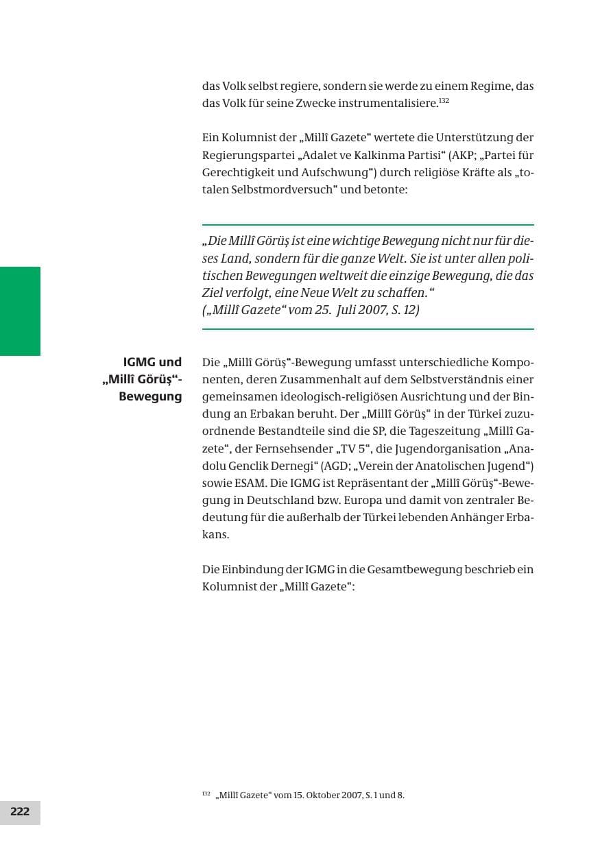 Seite 222 des Verfassungsschutzbericht 2007 Bund