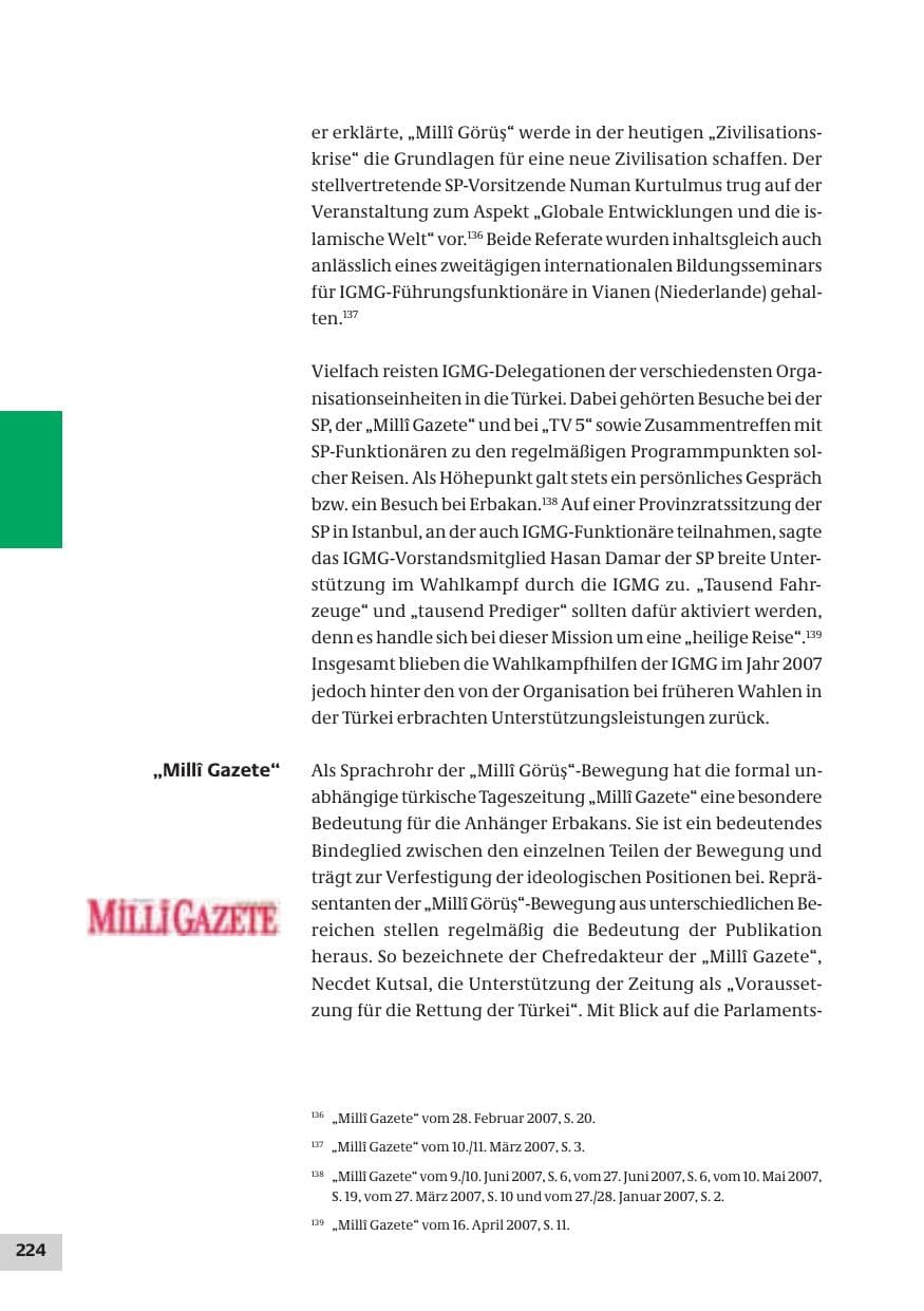 Seite 224 des Verfassungsschutzbericht 2007 Bund