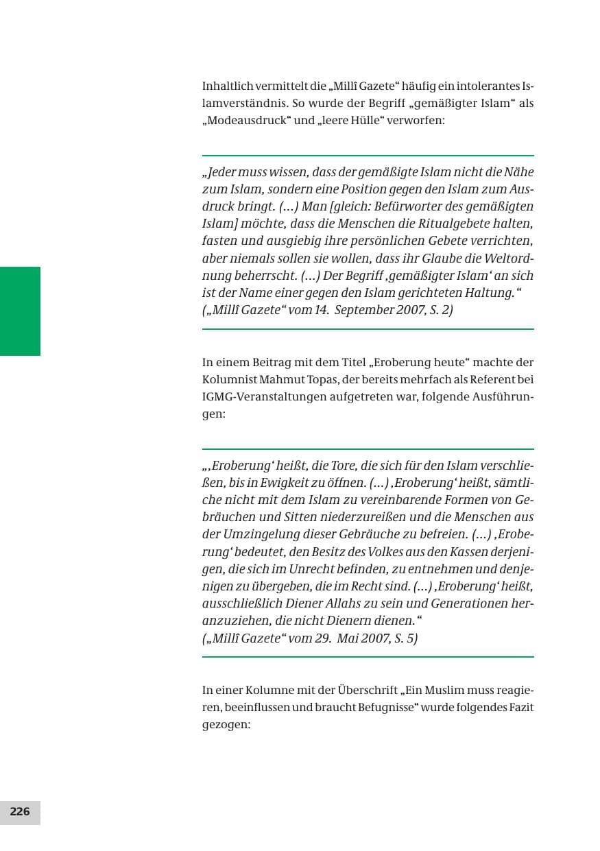 Seite 226 des Verfassungsschutzbericht 2007 Bund