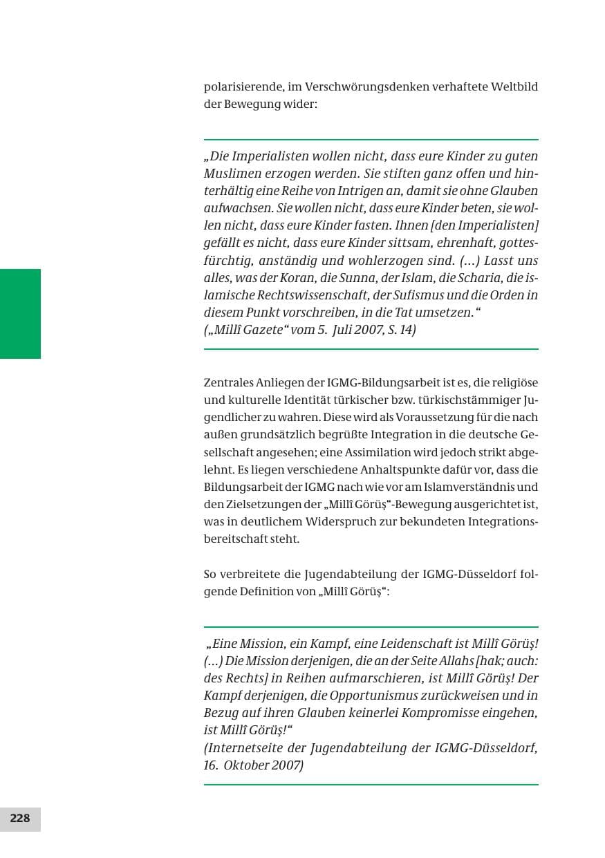 Seite 228 des Verfassungsschutzbericht 2007 Bund