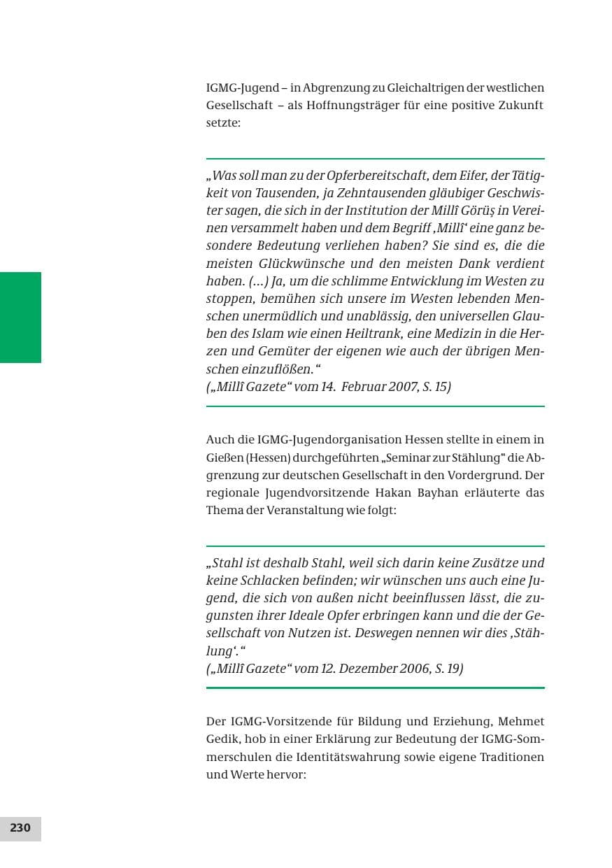 Seite 230 des Verfassungsschutzbericht 2007 Bund