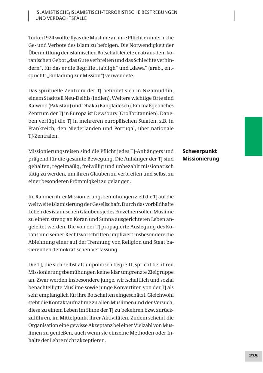 Seite 235 des Verfassungsschutzbericht 2007 Bund