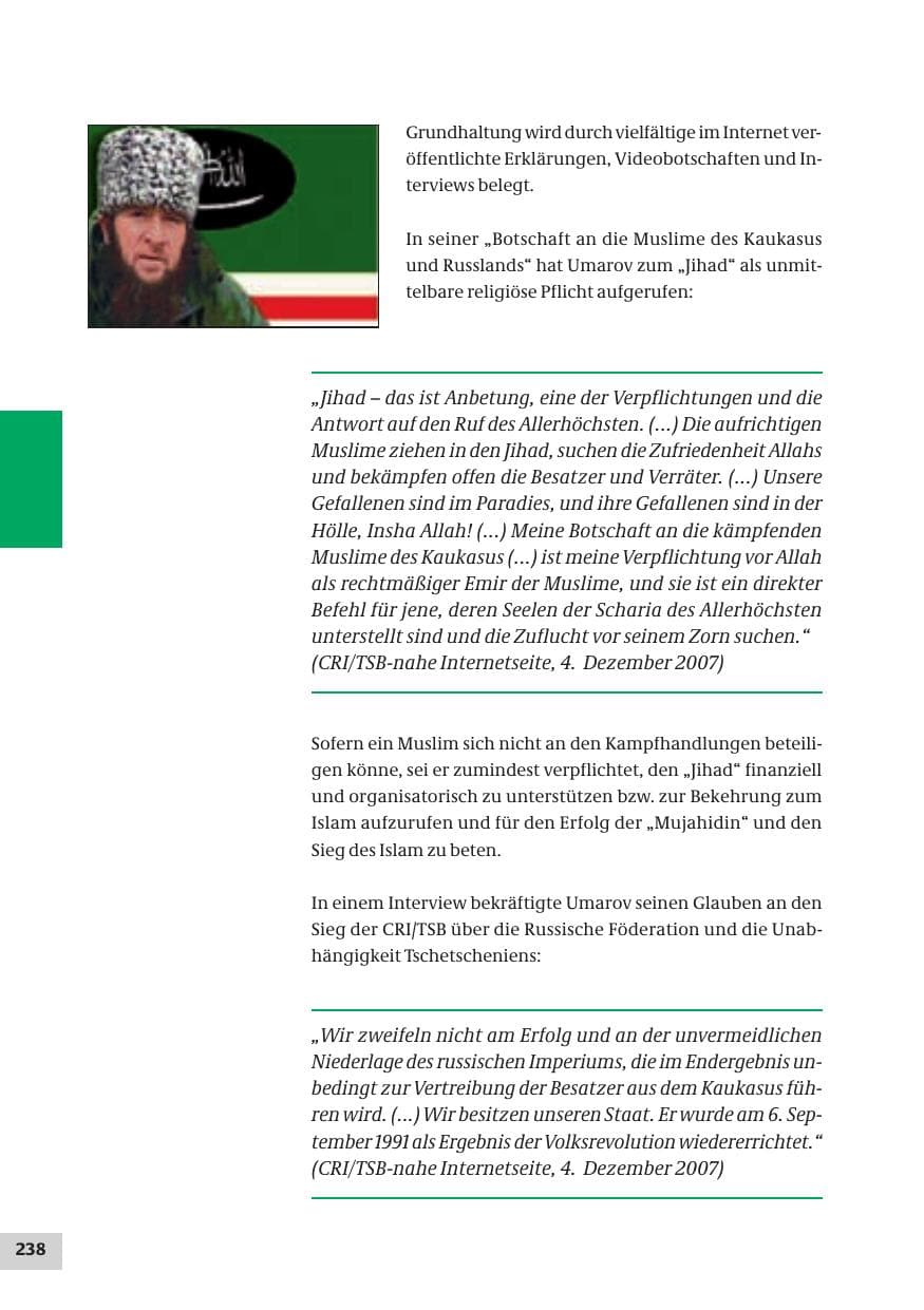 Seite 238 des Verfassungsschutzbericht 2007 Bund