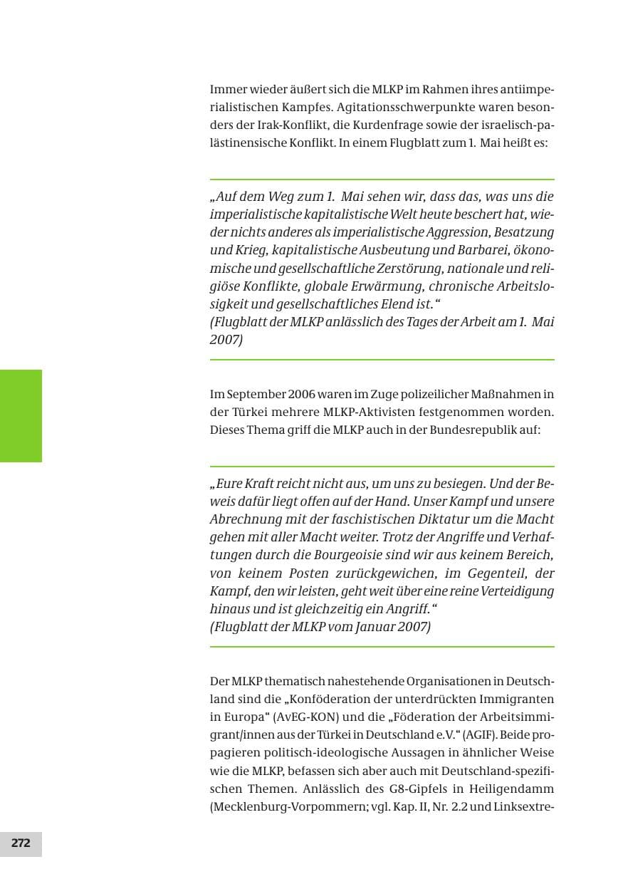 Seite 272 des Verfassungsschutzbericht 2007 Bund