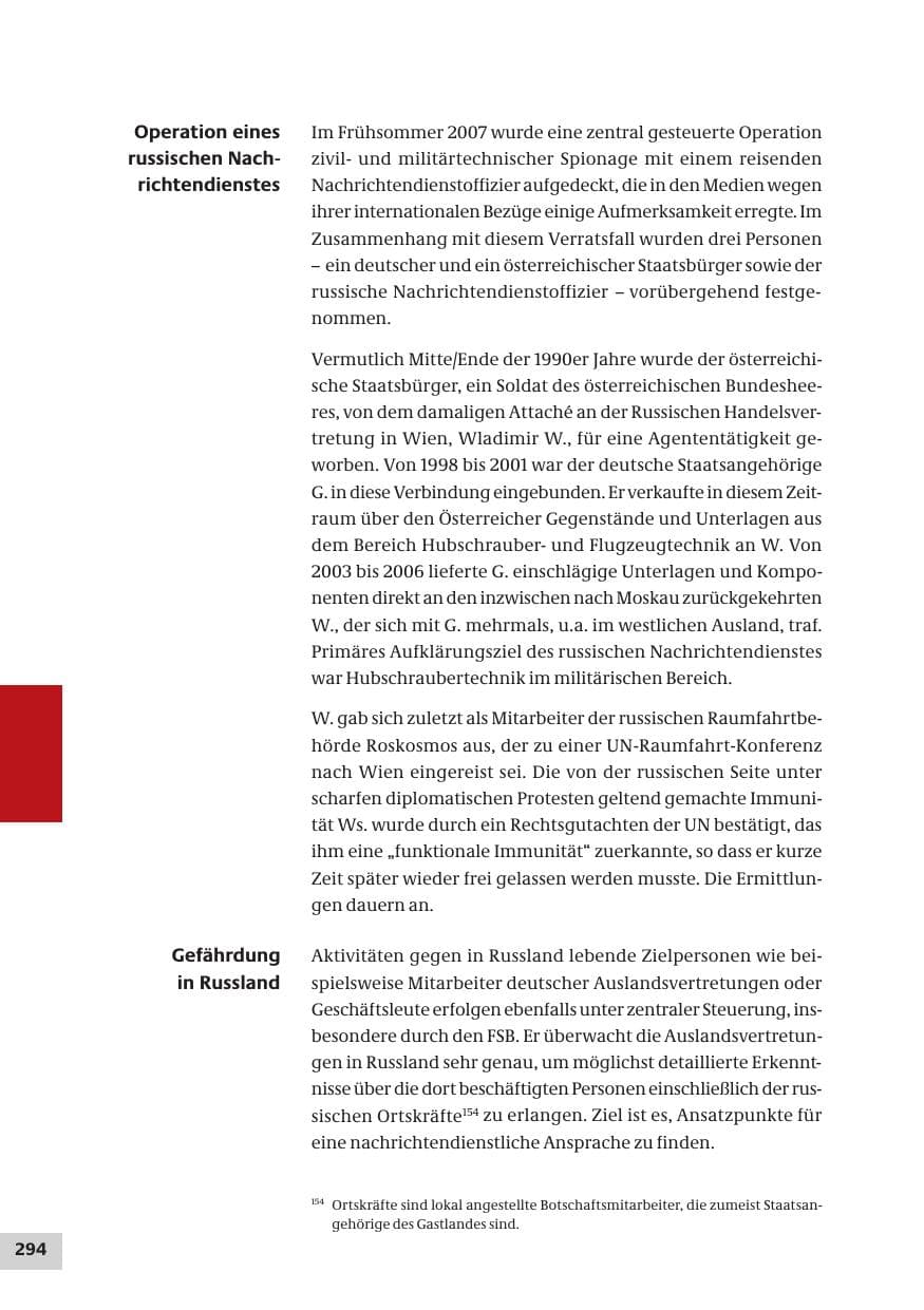 Seite 294 des Verfassungsschutzbericht 2007 Bund