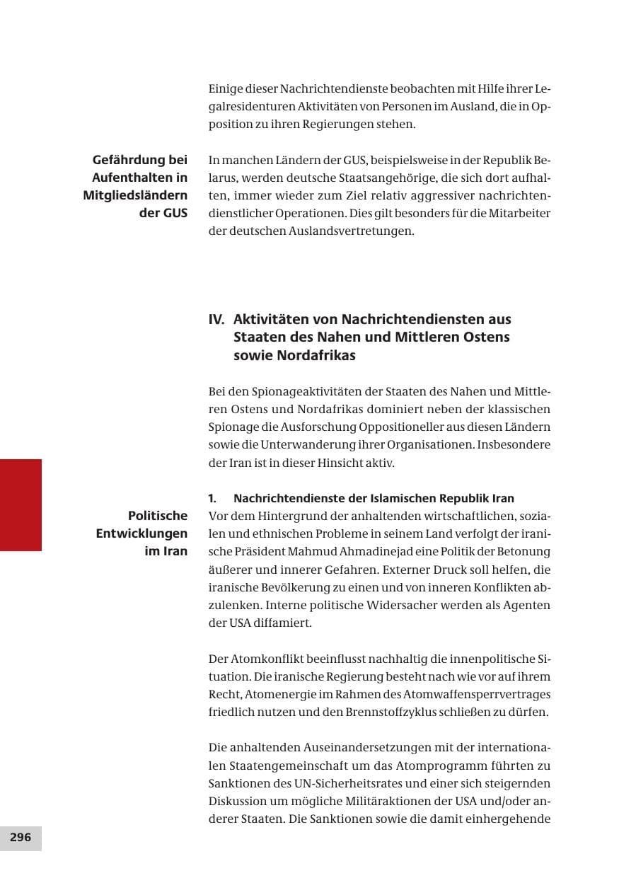 Seite 296 des Verfassungsschutzbericht 2007 Bund