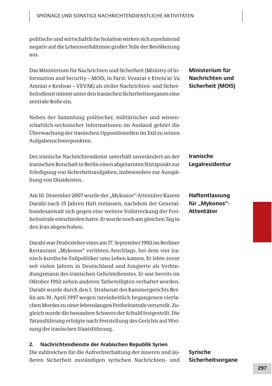 Seite 297 des Verfassungsschutzbericht 2007 Bund
