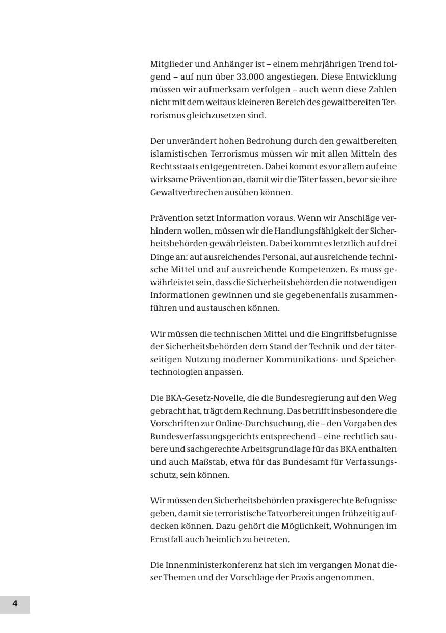 Seite 4 des Verfassungsschutzbericht 2007 Bund