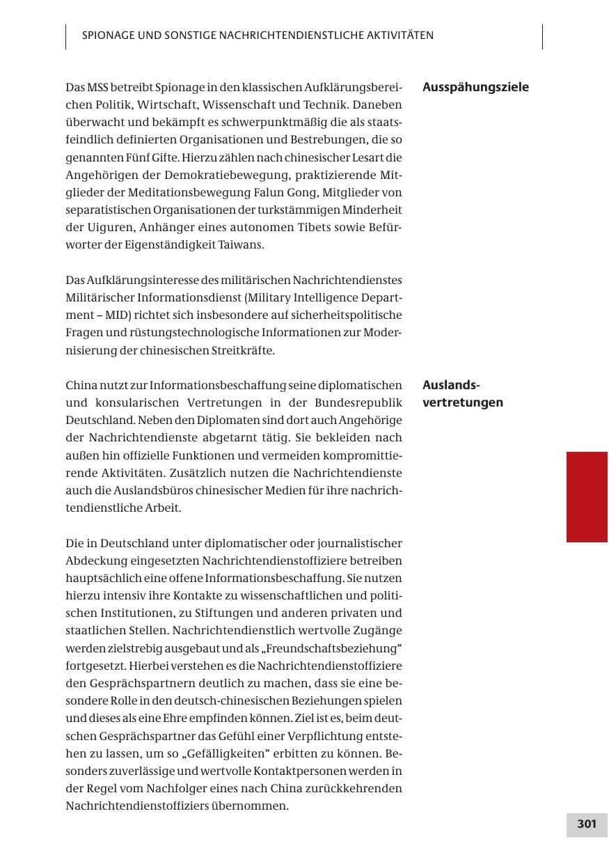 Seite 301 des Verfassungsschutzbericht 2007 Bund