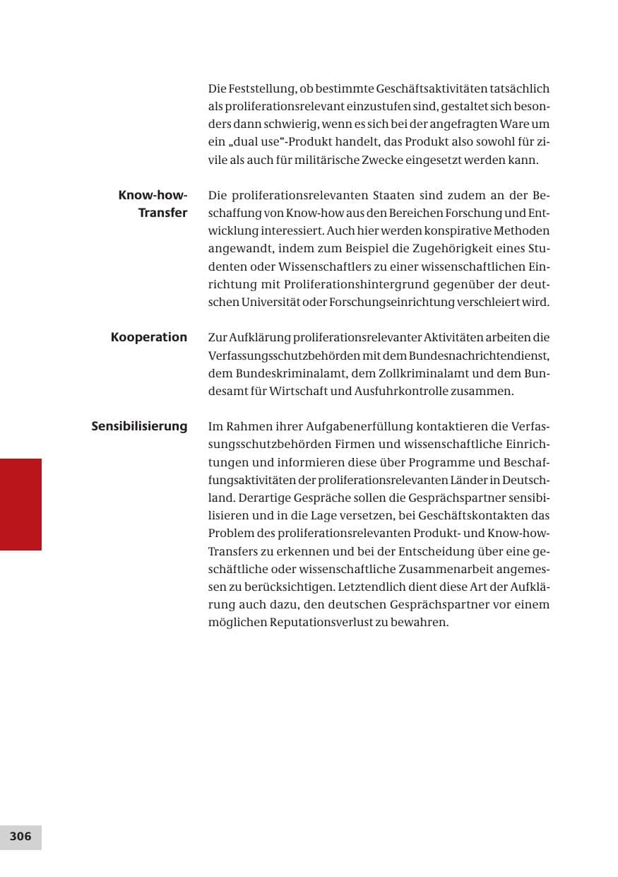 Seite 306 des Verfassungsschutzbericht 2007 Bund