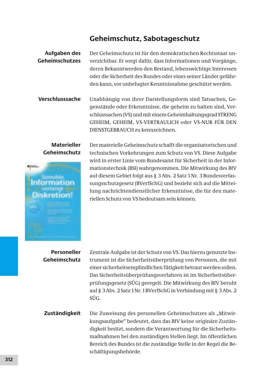 Seite 312 des Verfassungsschutzbericht 2007 Bund