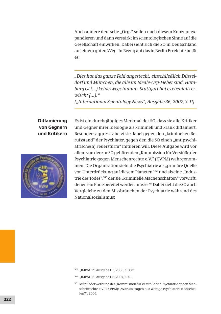 Seite 322 des Verfassungsschutzbericht 2007 Bund
