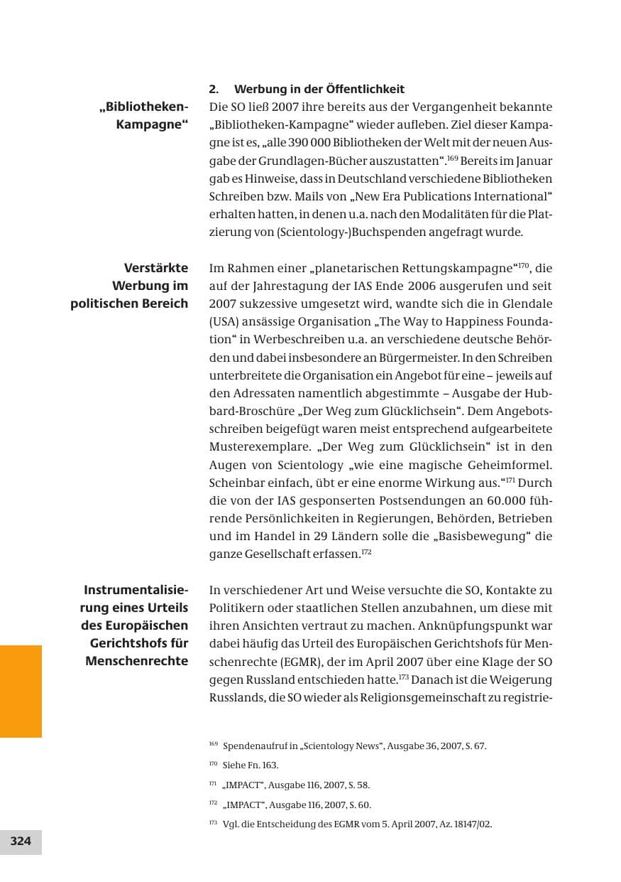 Seite 324 des Verfassungsschutzbericht 2007 Bund