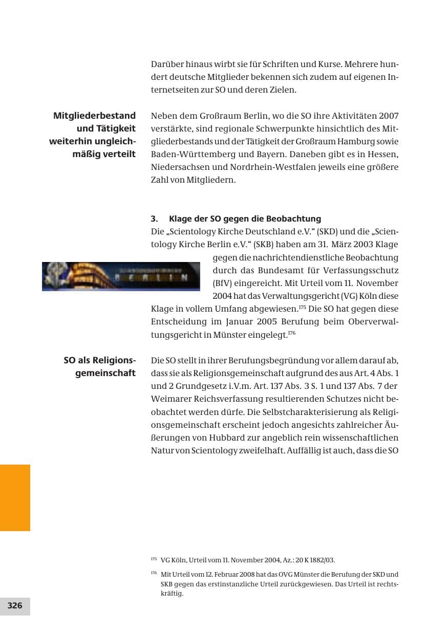 Seite 326 des Verfassungsschutzbericht 2007 Bund