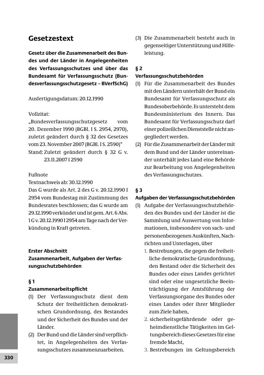 Seite 330 des Verfassungsschutzbericht 2007 Bund
