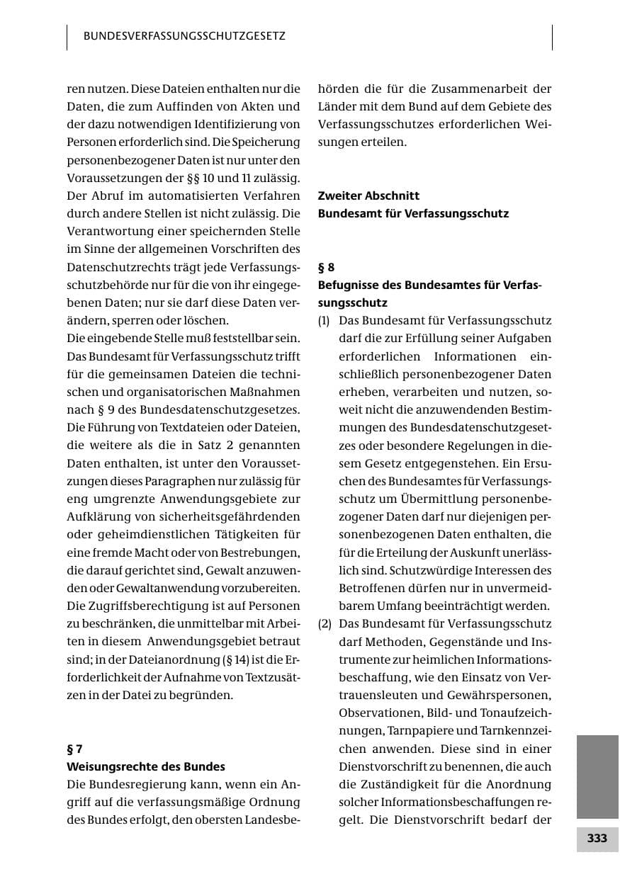 Seite 333 des Verfassungsschutzbericht 2007 Bund