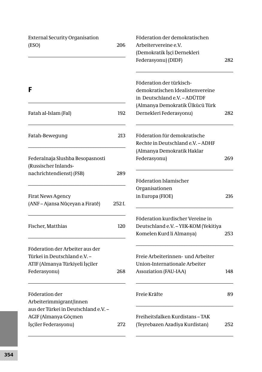 Seite 354 des Verfassungsschutzbericht 2007 Bund