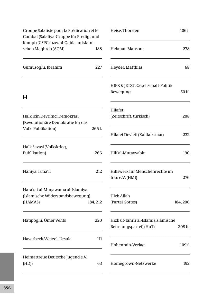 Seite 356 des Verfassungsschutzbericht 2007 Bund
